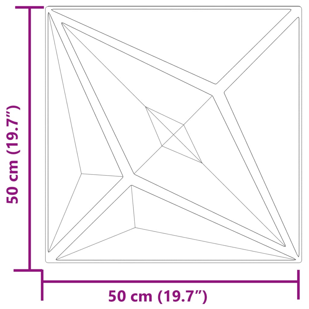 vidaXL Panneaux muraux 48 pcs vert 50x50 cm XPS 12 m² étoile