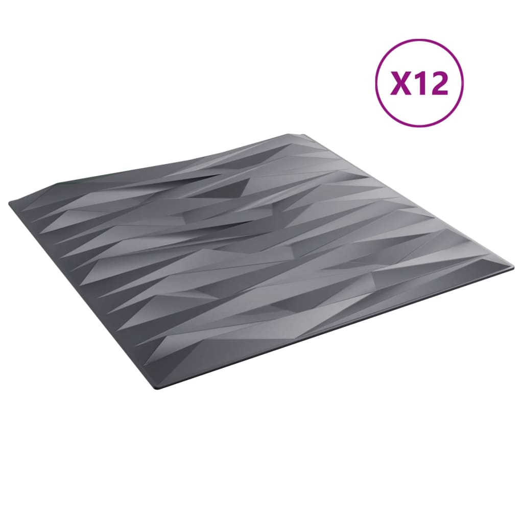 vidaXL Panneaux muraux 12 pcs gris 50x50 cm XPS 3 m² pierre