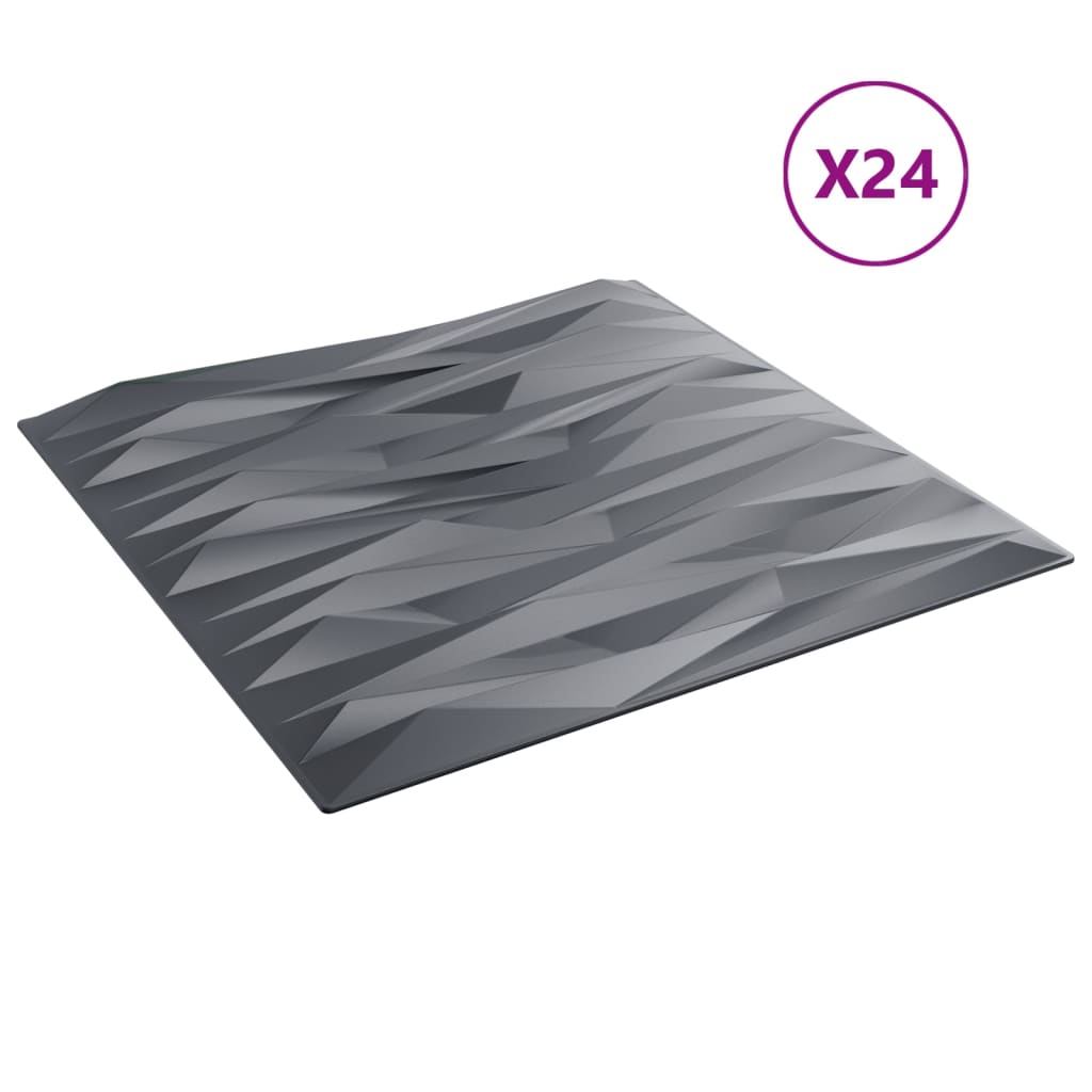 vidaXL Panneaux muraux 24 pcs gris 50x50 cm XPS 6 m² pierre