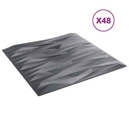 vidaXL Panneaux muraux 48 pcs gris 50x50 cm XPS 12 m² pierre