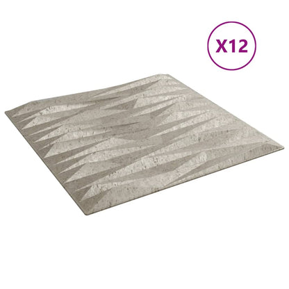 vidaXL Panneaux muraux 12 pcs béton 50x50 cm XPS 3 m² pierre