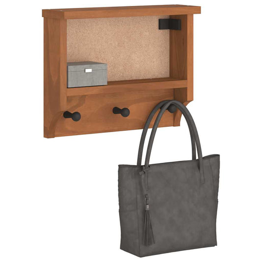 vidaXL Porte-manteau mural SANDNES 45x12x35 cm bois massif pin