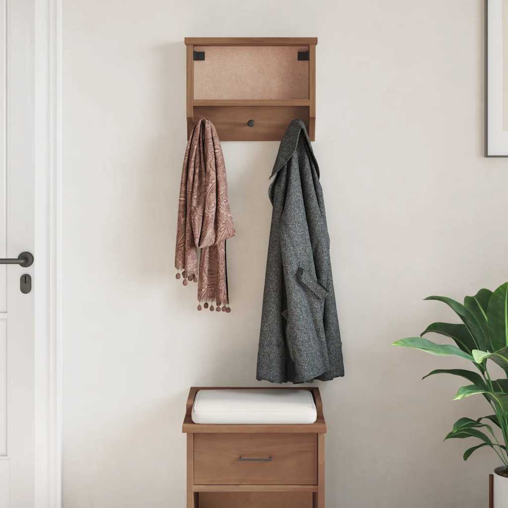 vidaXL Porte-manteau mural SANDNES 45x12x35 cm bois massif pin