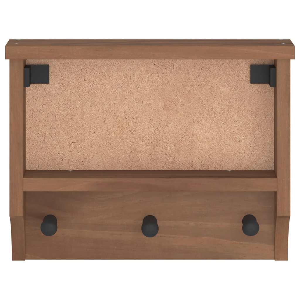 vidaXL Porte-manteau mural SANDNES 45x12x35 cm bois massif pin