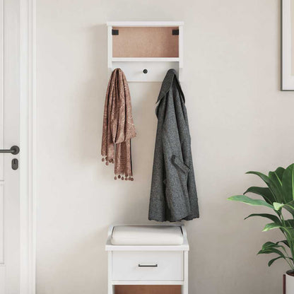 vidaXL Porte-manteau mural SANDNES blanc 45x12x35 cm bois massif pin