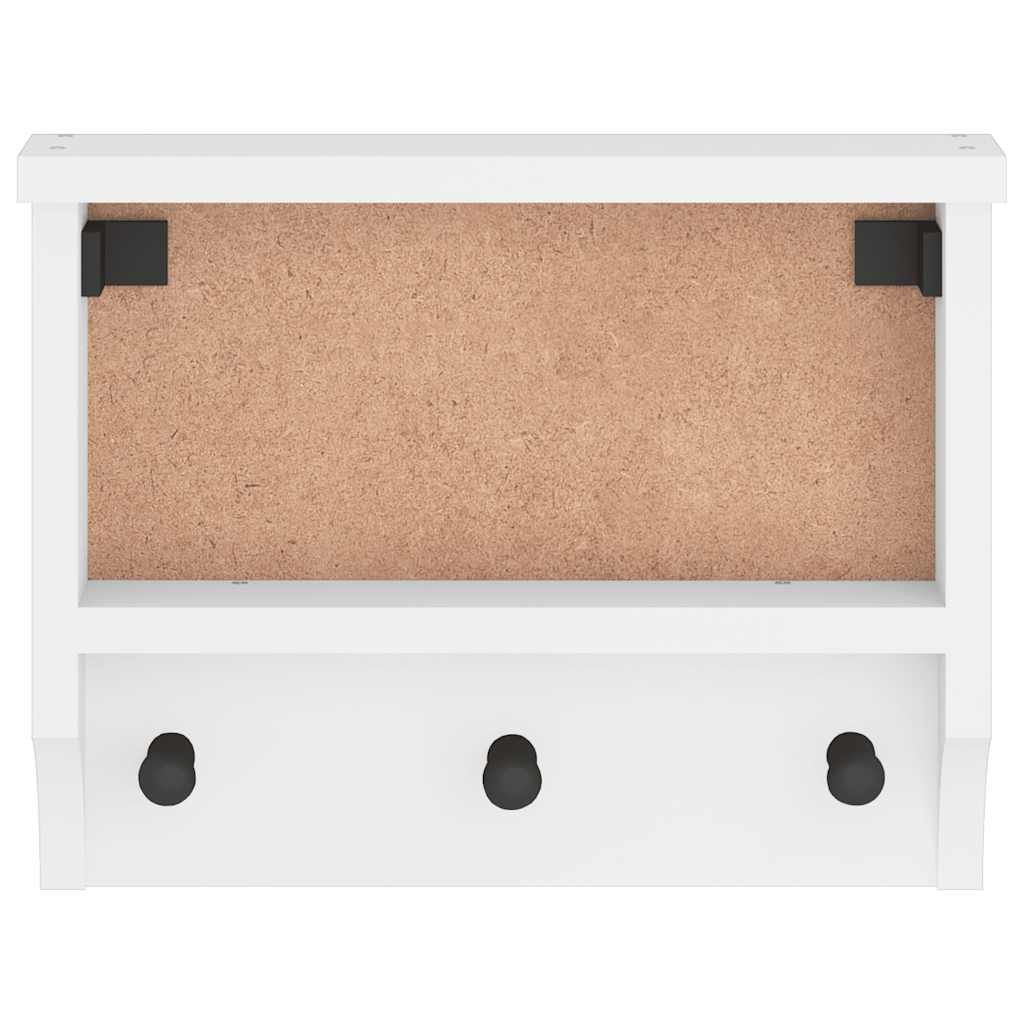vidaXL Porte-manteau mural SANDNES blanc 45x12x35 cm bois massif pin