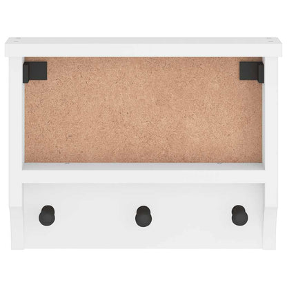 vidaXL Porte-manteau mural SANDNES blanc 45x12x35 cm bois massif pin