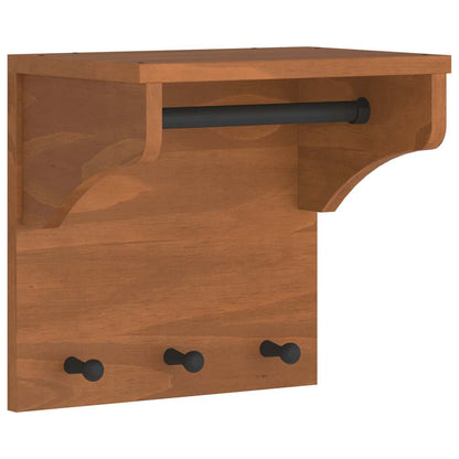 vidaXL Porte-manteau mural SANDNES 43x30x42 cm bois massif pin