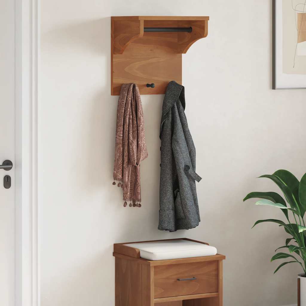 vidaXL Porte-manteau mural SANDNES 43x30x42 cm bois massif pin
