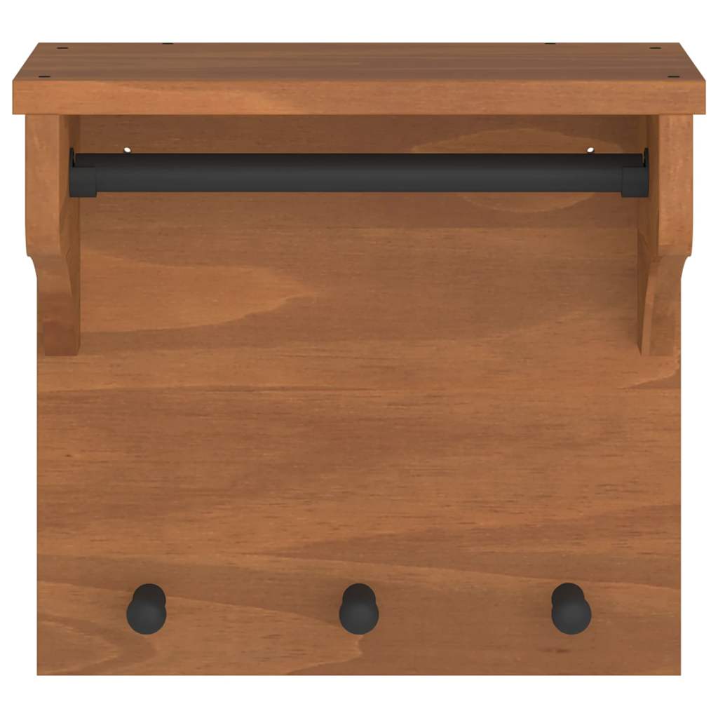 vidaXL Porte-manteau mural SANDNES 43x30x42 cm bois massif pin