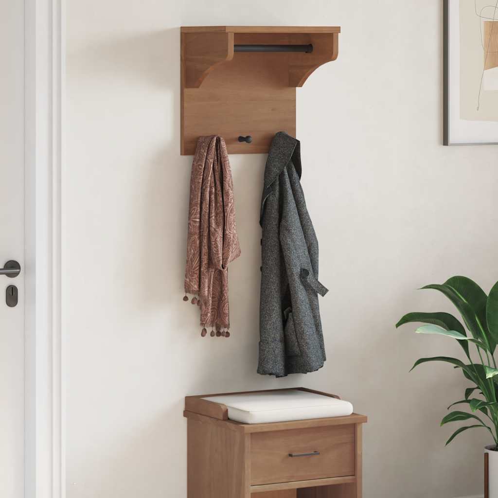 vidaXL Porte-manteau mural SANDNES 43x30x42 cm bois massif pin