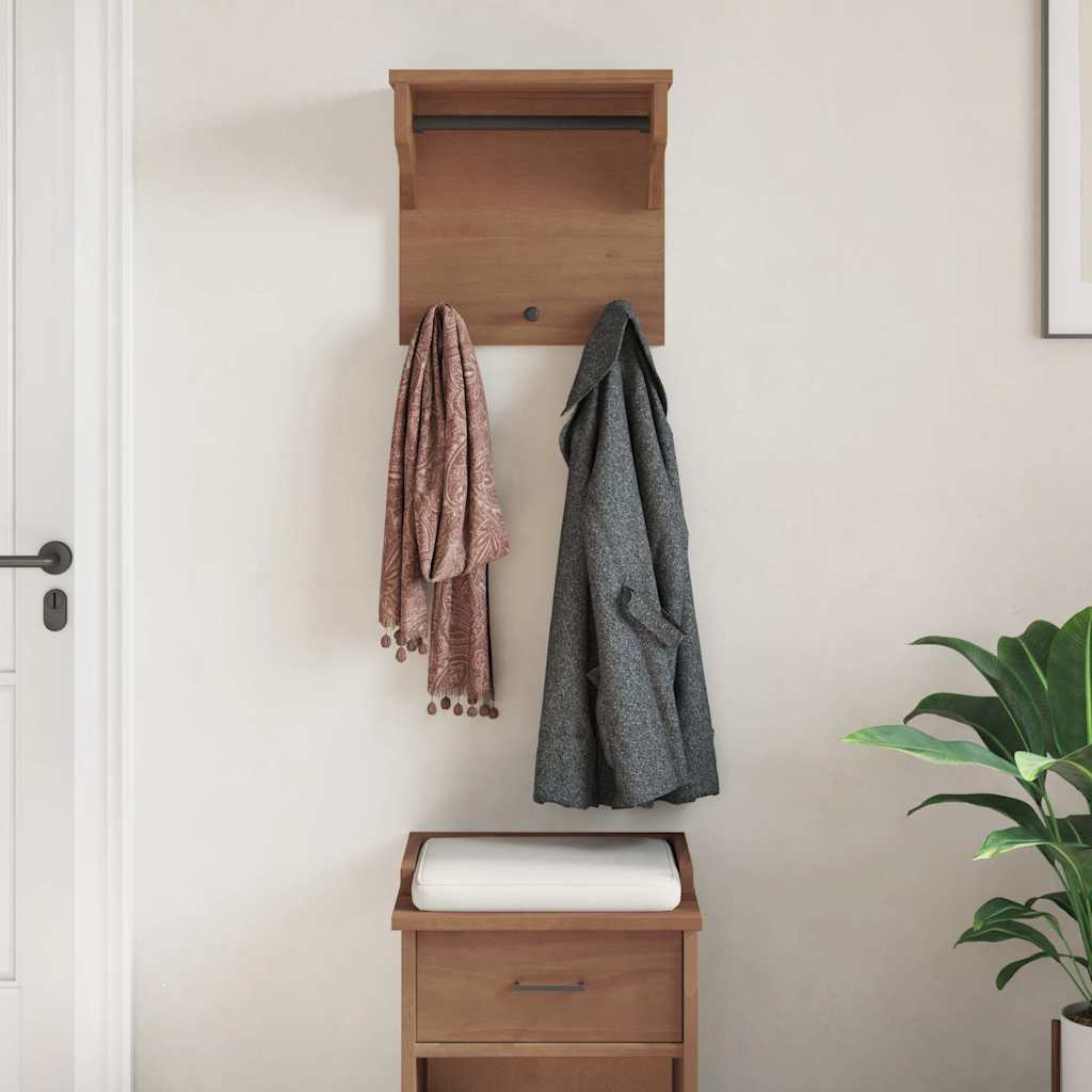 vidaXL Porte-manteau mural SANDNES 43x30x42 cm bois massif pin