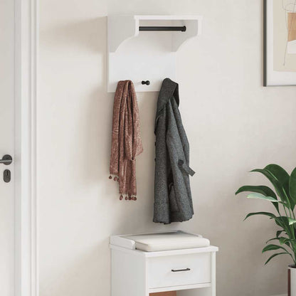 vidaXL Porte-manteau mural SANDNES blanc 43x30x42 cm bois massif pin