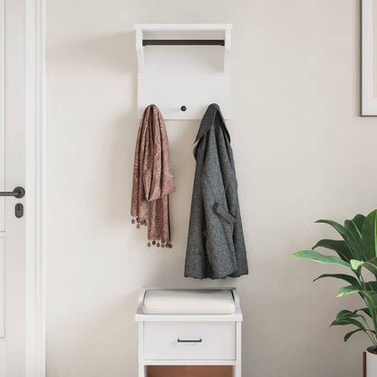 vidaXL Porte-manteau mural SANDNES blanc 43x30x42 cm bois massif pin