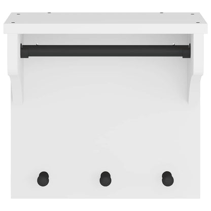 vidaXL Porte-manteau mural SANDNES blanc 43x30x42 cm bois massif pin