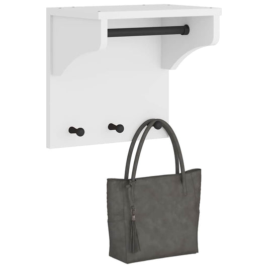 vidaXL Porte-manteau mural SANDNES blanc 43x30x42 cm bois massif pin