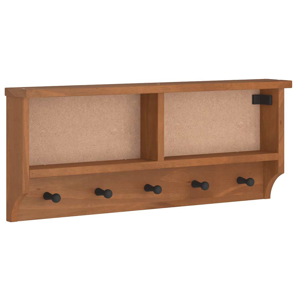 vidaXL Porte-manteau mural SANDNES 87x12x35 cm bois massif pin