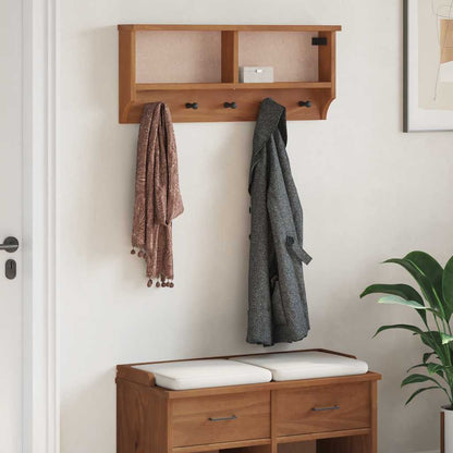 vidaXL Porte-manteau mural SANDNES 87x12x35 cm bois massif pin