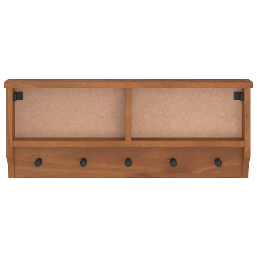 vidaXL Porte-manteau mural SANDNES 87x12x35 cm bois massif pin