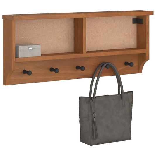 vidaXL Porte-manteau mural SANDNES 87x12x35 cm bois massif pin