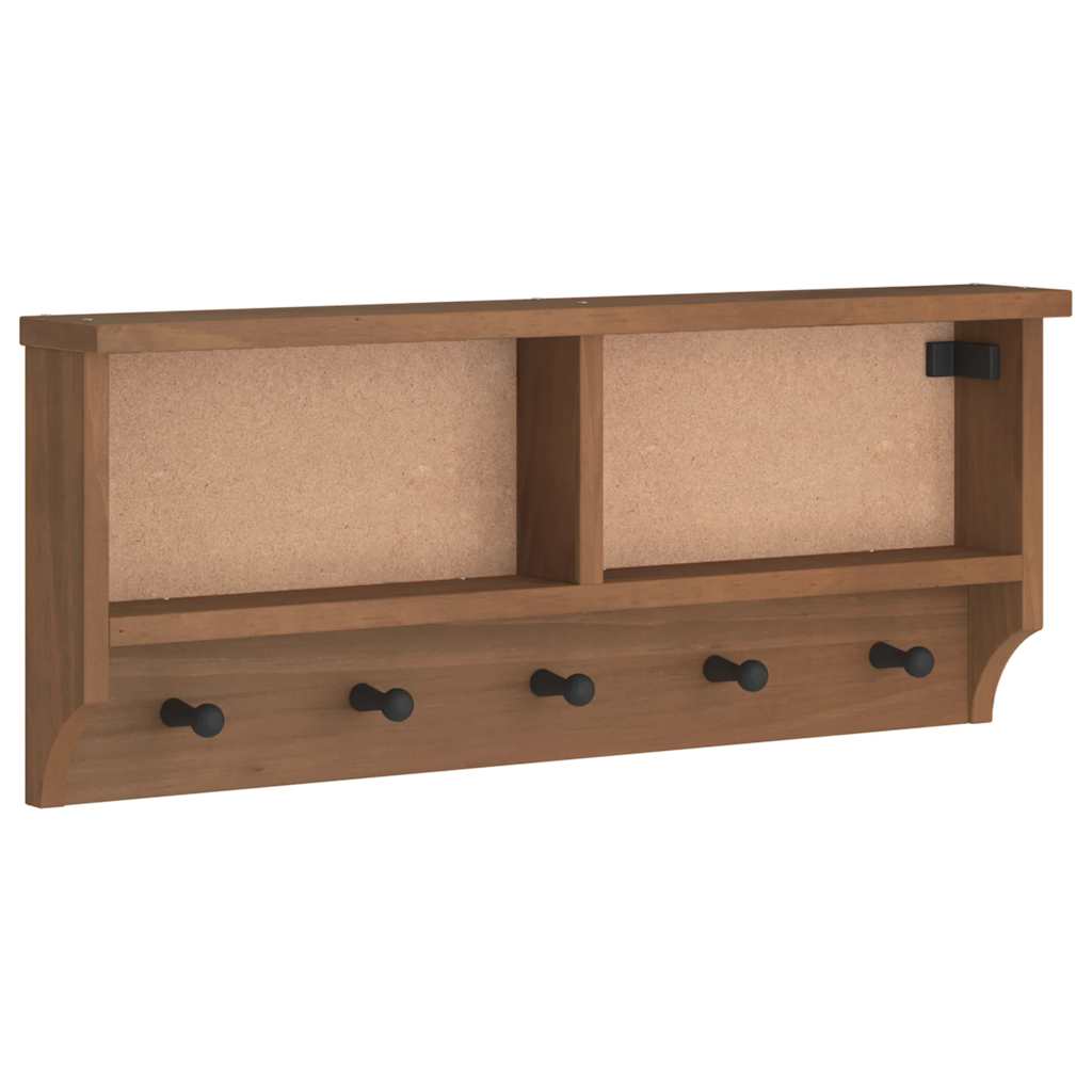 vidaXL Porte-manteau mural SANDNES 87x12x35 cm bois massif pin