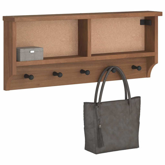 vidaXL Porte-manteau mural SANDNES 87x12x35 cm bois massif pin