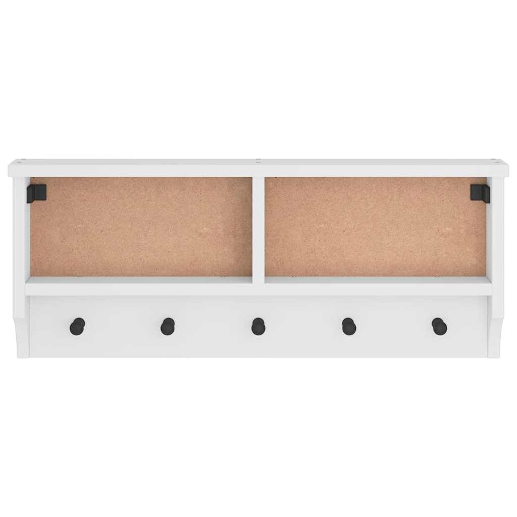 vidaXL Porte-manteau mural SANDNES blanc 87x12x35 cm bois massif pin
