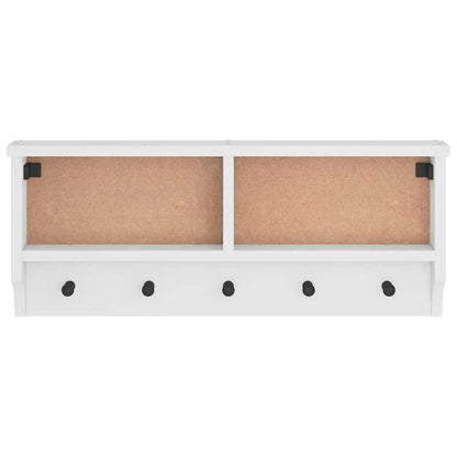 vidaXL Porte-manteau mural SANDNES blanc 87x12x35 cm bois massif pin