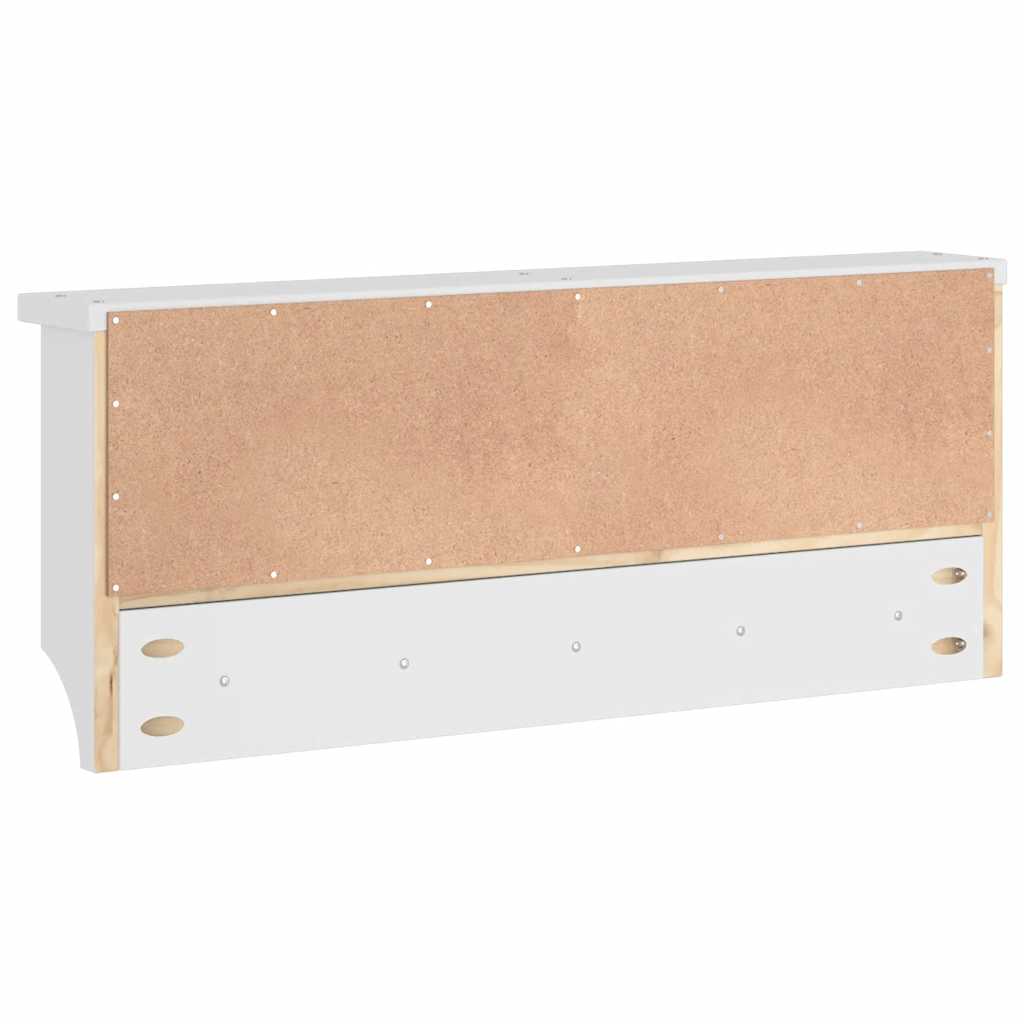 vidaXL Porte-manteau mural SANDNES blanc 87x12x35 cm bois massif pin