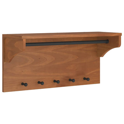 vidaXL Porte-manteau mural SANDNES 87x30x42 cm bois massif pin