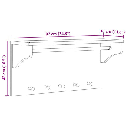 vidaXL Porte-manteau mural SANDNES 87x30x42 cm bois massif pin