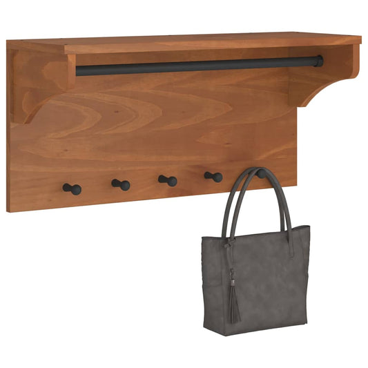 vidaXL Porte-manteau mural SANDNES 87x30x42 cm bois massif pin
