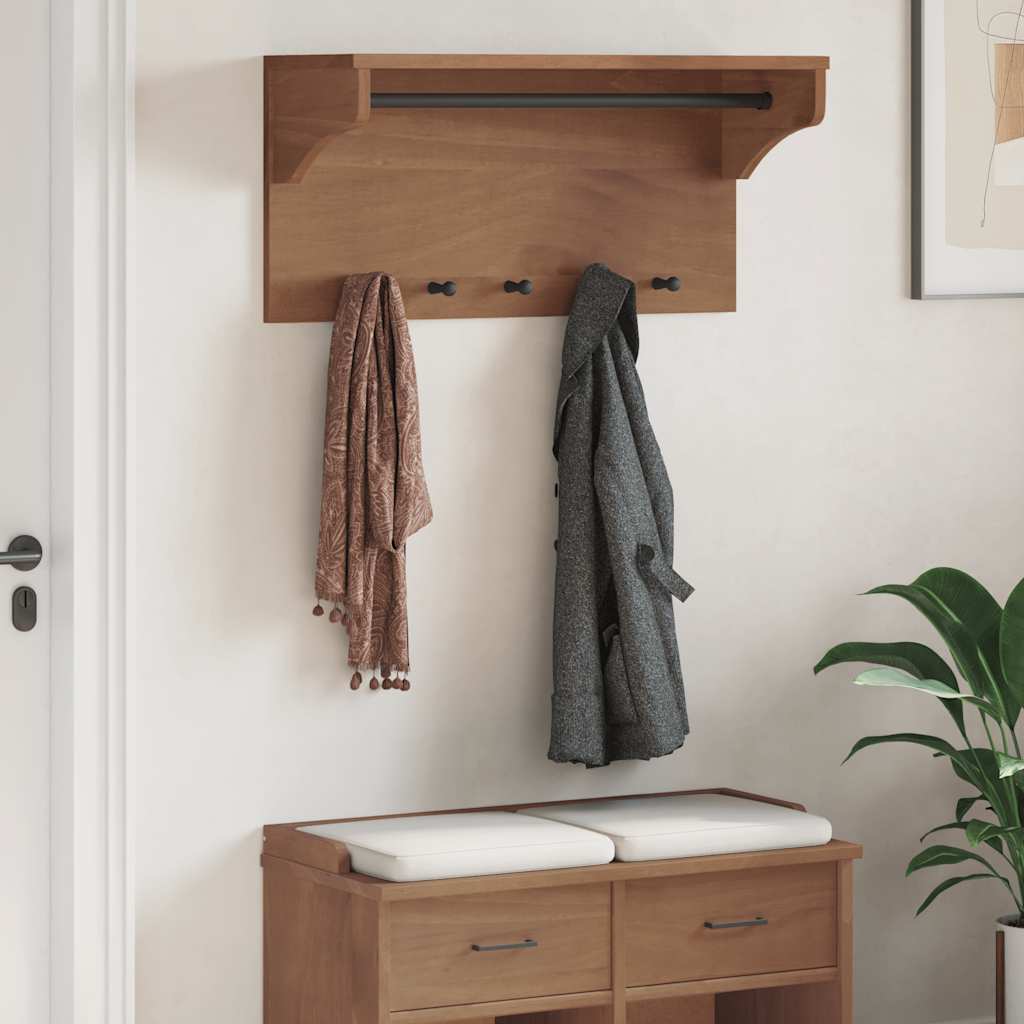 vidaXL Porte-manteau mural SANDNES 87x30x42 cm bois massif pin