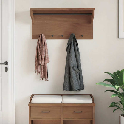 vidaXL Porte-manteau mural SANDNES 87x30x42 cm bois massif pin