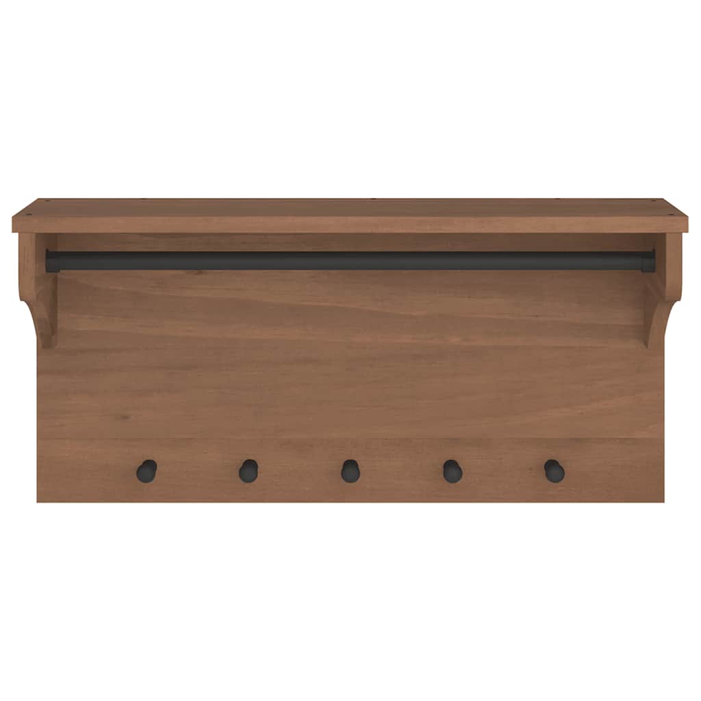 vidaXL Porte-manteau mural SANDNES 87x30x42 cm bois massif pin