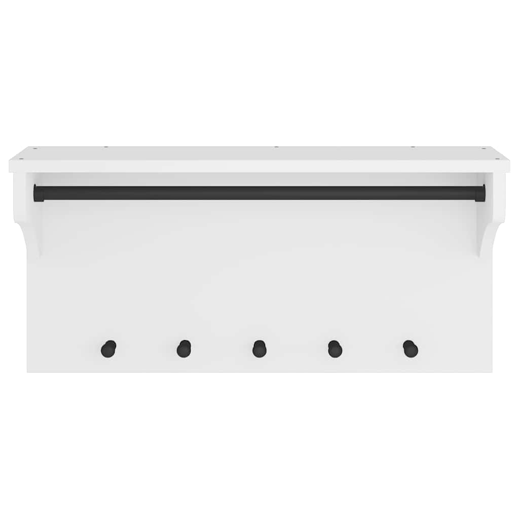 vidaXL Porte-manteau mural SANDNES blanc 87x30x42 cm bois massif pin