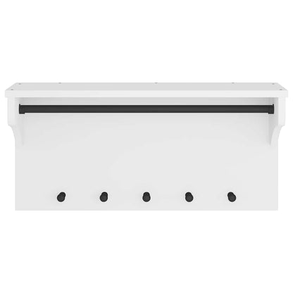 vidaXL Porte-manteau mural SANDNES blanc 87x30x42 cm bois massif pin
