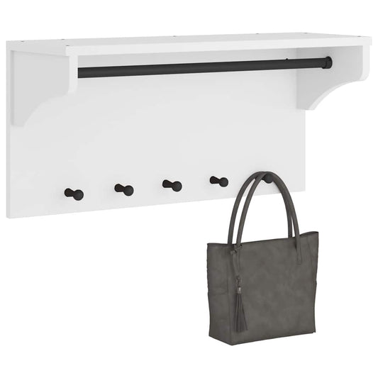vidaXL Porte-manteau mural SANDNES blanc 87x30x42 cm bois massif pin