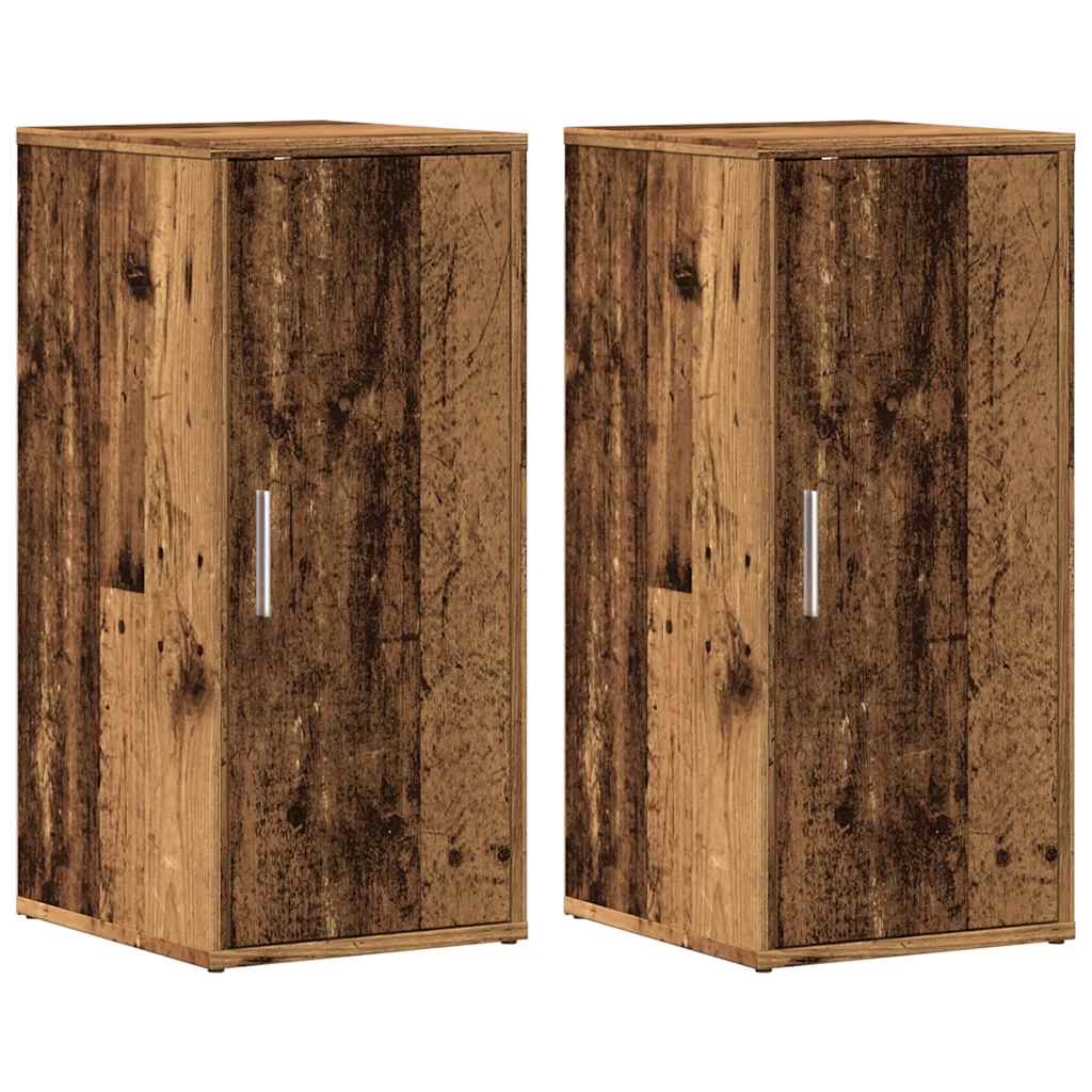 vidaXL Armoires à chaussures 2 pcs vieux bois bois d'ingénierie