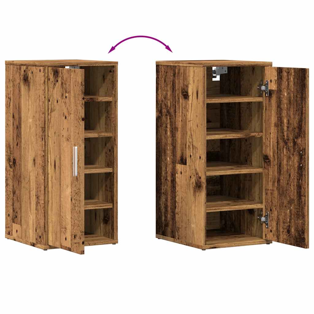 vidaXL Armoires à chaussures 2 pcs vieux bois bois d'ingénierie