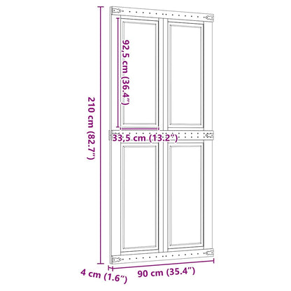 vidaXL Porte de grange CORONA 90x210 cm bois massif de pin