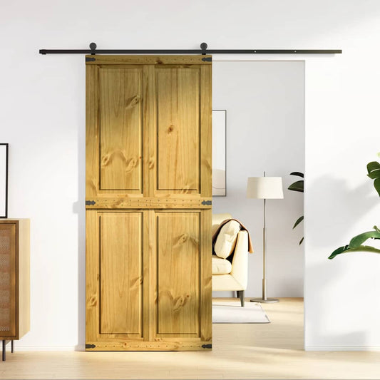 vidaXL Porte de grange CORONA 90x210 cm bois massif de pin