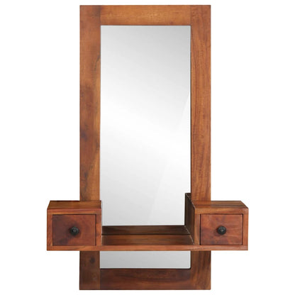 vidaXL Miroir mural avec tiroirs 60x33x90 cm bois massif d'acacia