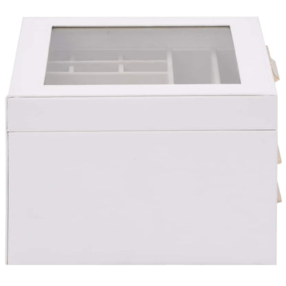VidaXL Boîte à bijoux 3 couches blanc 23x20,5x14 cm
