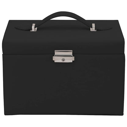 vidaXL Boîte à bijoux 4 niveaux miroir verrouillable noir