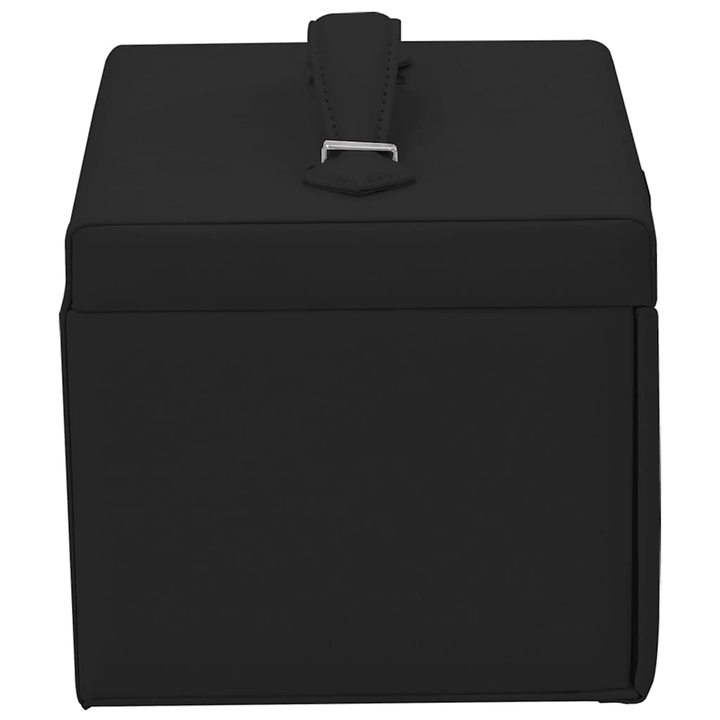 vidaXL Boîte à bijoux 4 niveaux miroir verrouillable noir
