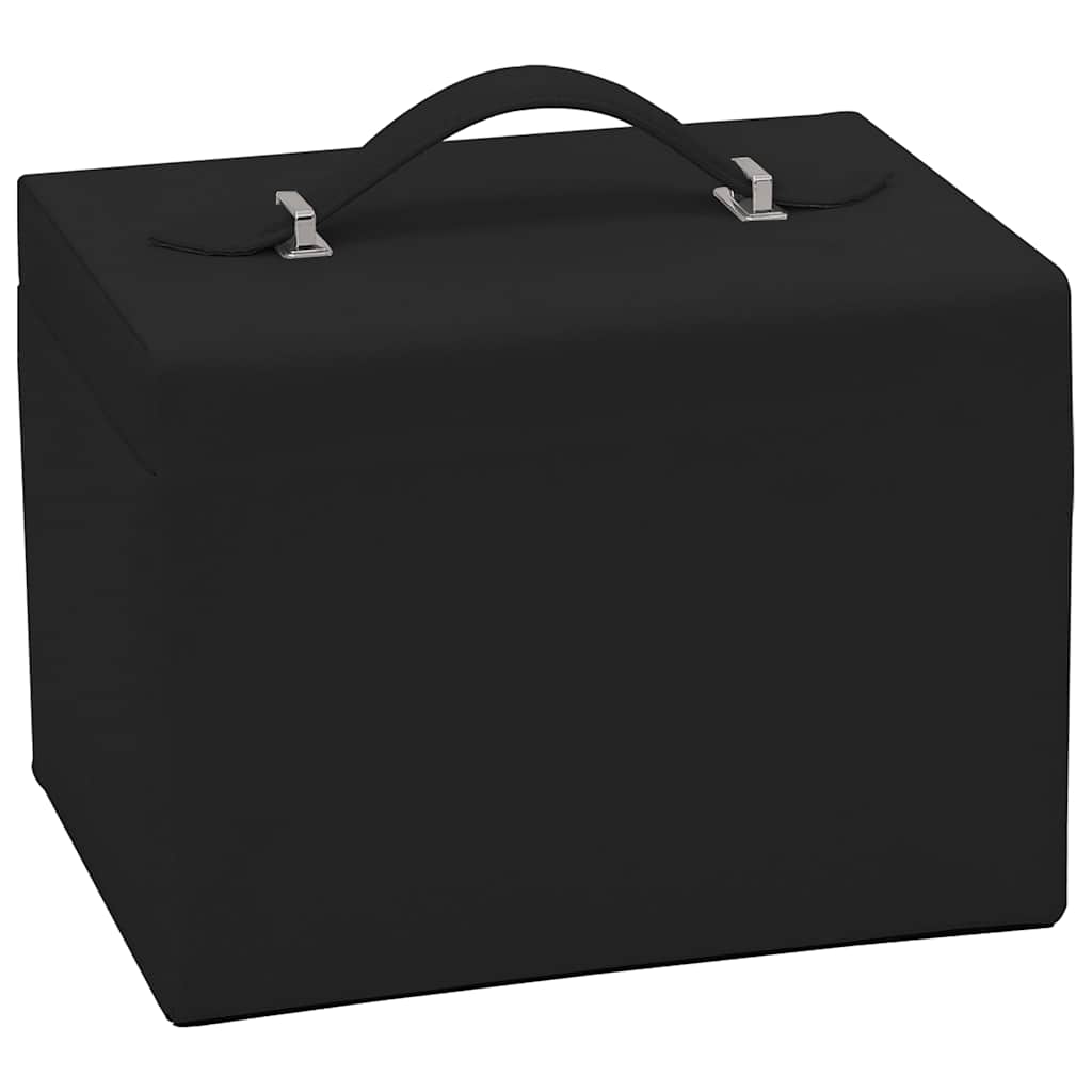 vidaXL Boîte à bijoux 4 niveaux miroir verrouillable noir