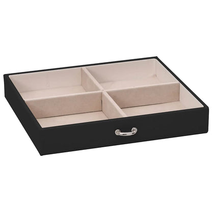 vidaXL Boîte à bijoux 4 niveaux miroir verrouillable noir