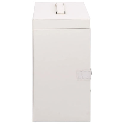 VidaXL Boîte à bijoux 5 niveaux avec miroir verrouillable blanc
