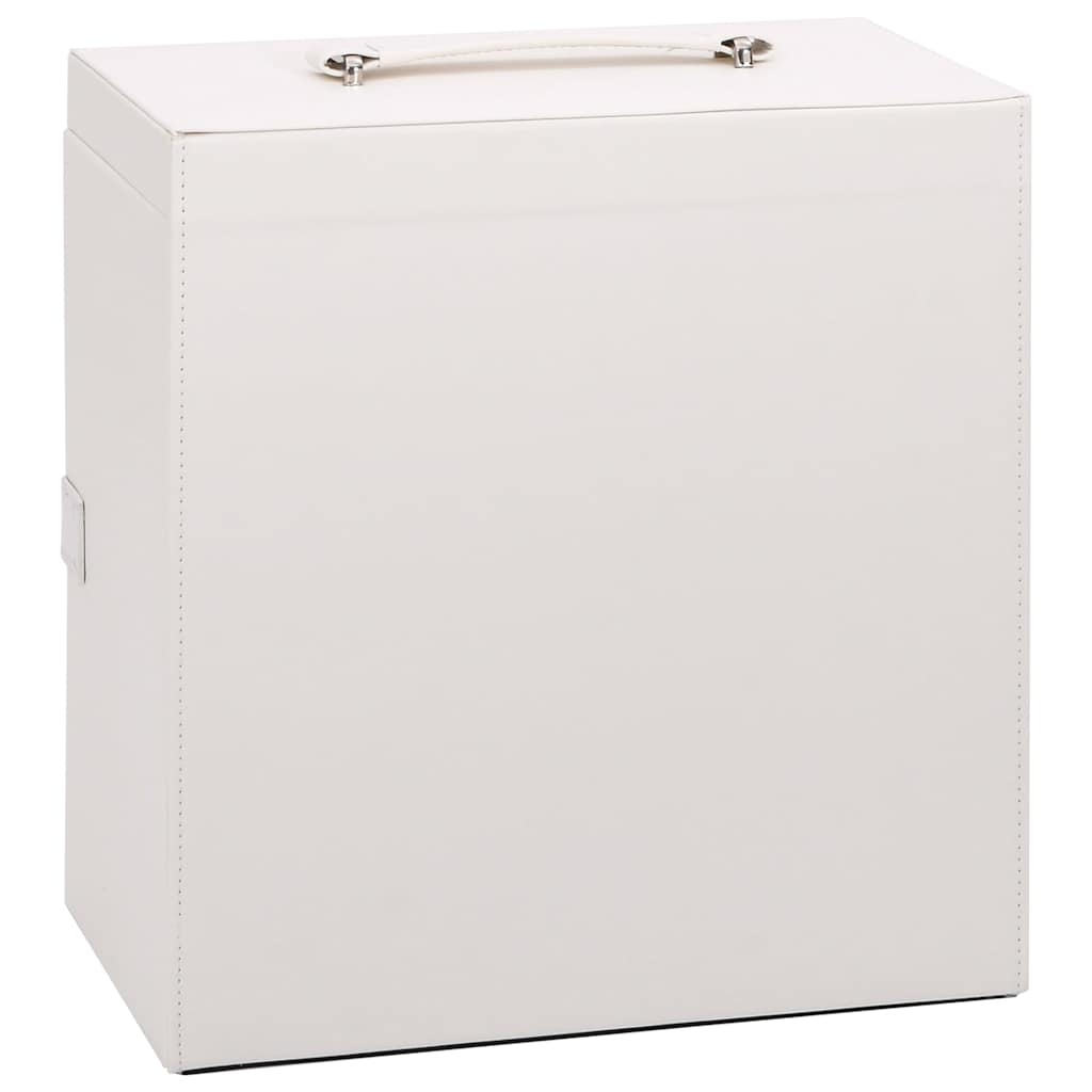 VidaXL Boîte à bijoux 5 niveaux avec miroir verrouillable blanc